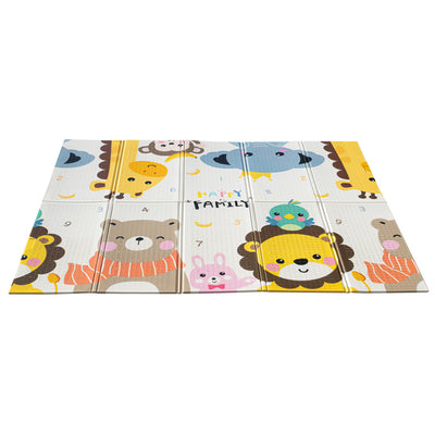 Izglītojošs salokāms divpusējs putuplasta paklājs 179x198 dzīvnieki/ielas