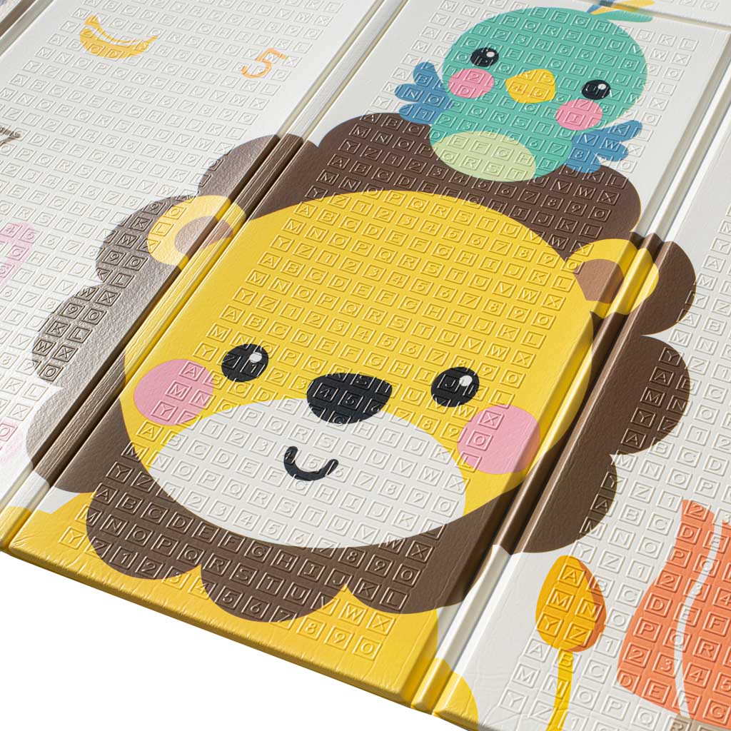 Izglītojošs salokāms divpusējs putuplasta paklājs 179x198 dzīvnieki/ielas