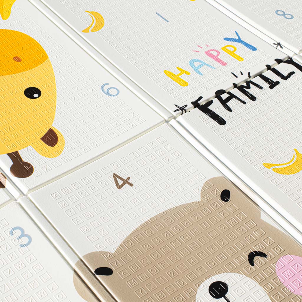 Izglītojošs salokāms divpusējs putuplasta paklājs 179x198 dzīvnieki/ielas