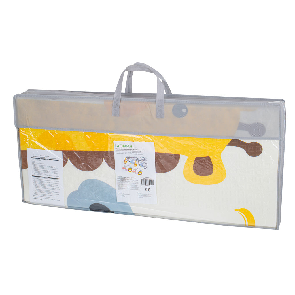 Izglītojošs salokāms divpusējs putuplasta paklājs 179x198 dzīvnieki/ielas