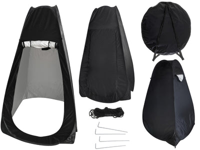 Telts duša ģērbtuve pārnēsājamais wc melns