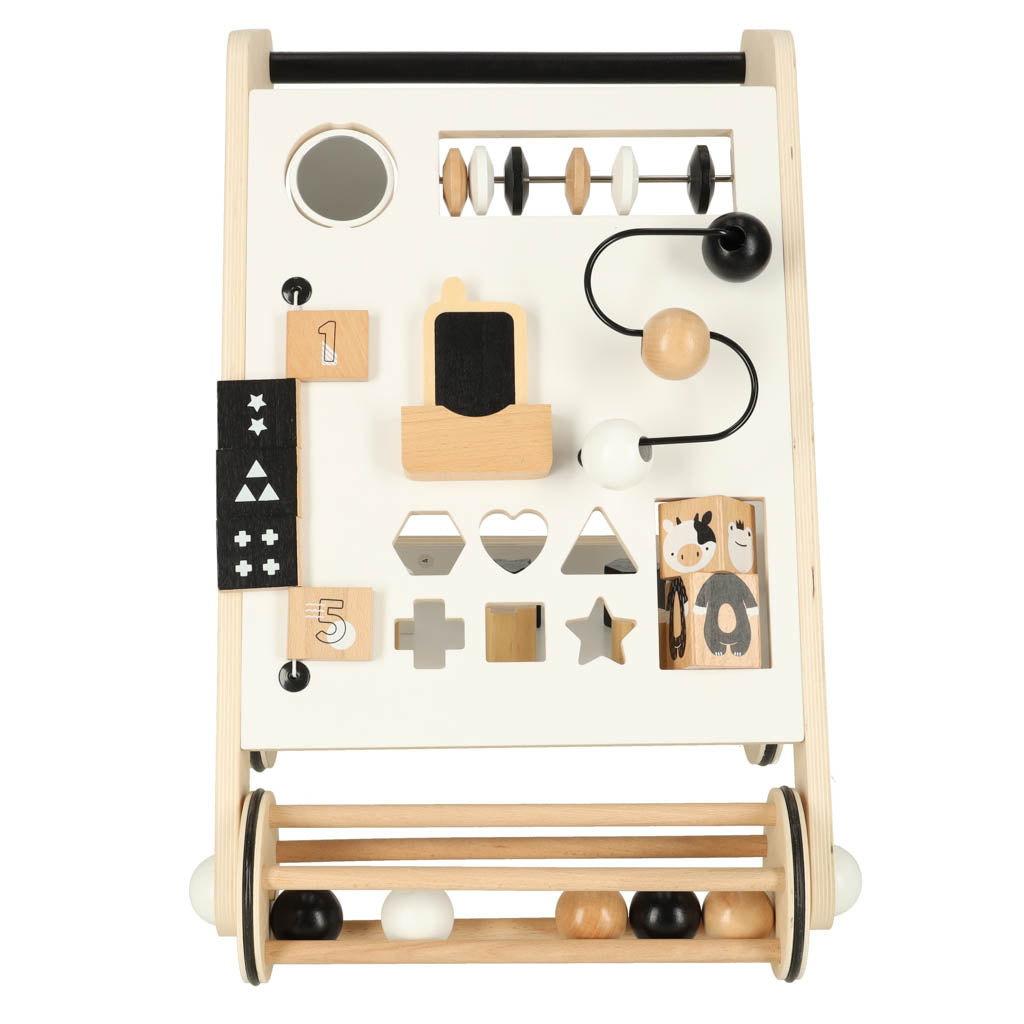 Izglītojošs koka bērnu ratiņi ar šķirotāju