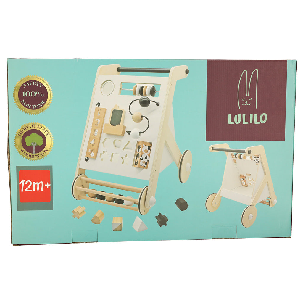 Izglītojošs koka bērnu ratiņi ar šķirotāju