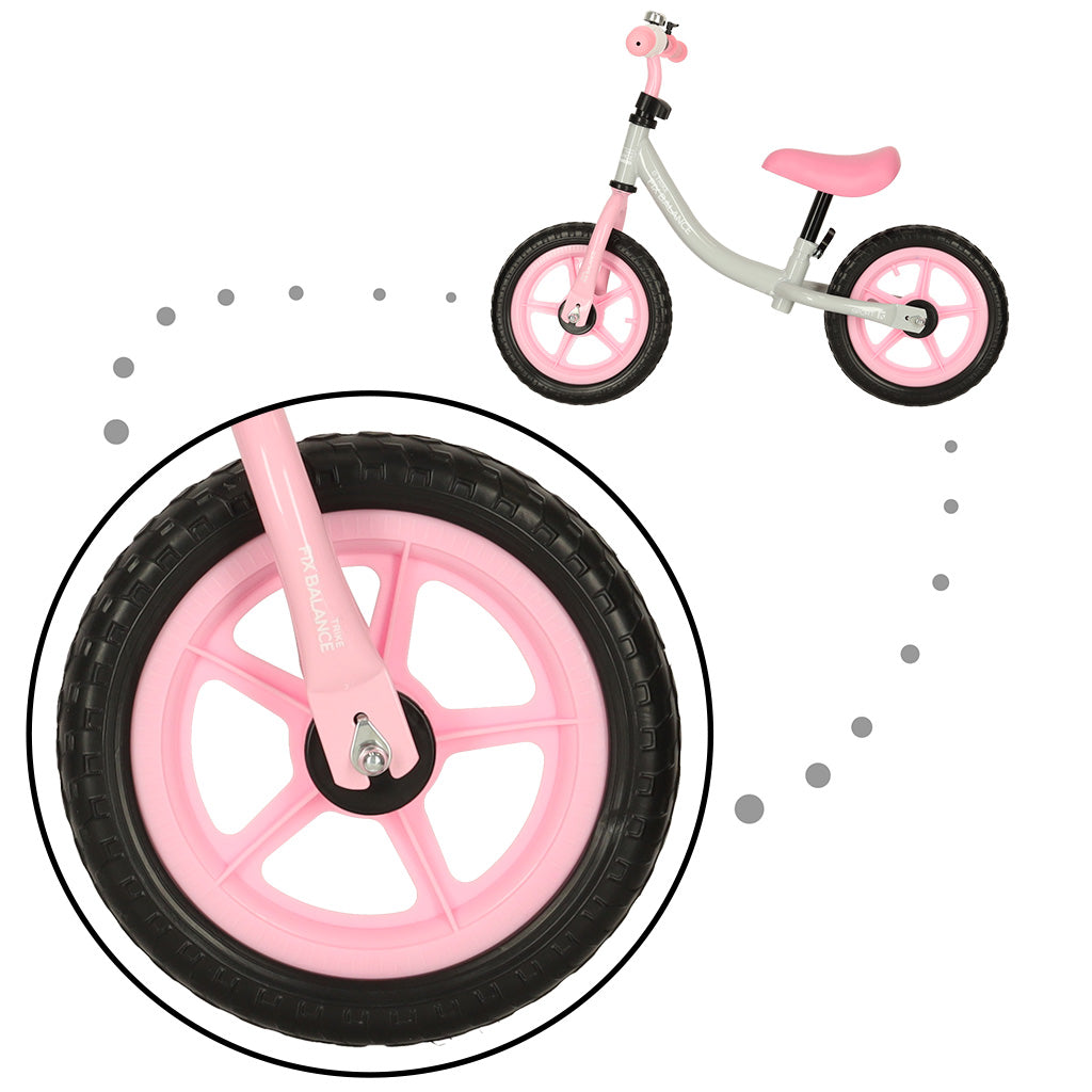 Trike Fix Balance distanču velosipēds baltā un rozā krāsā