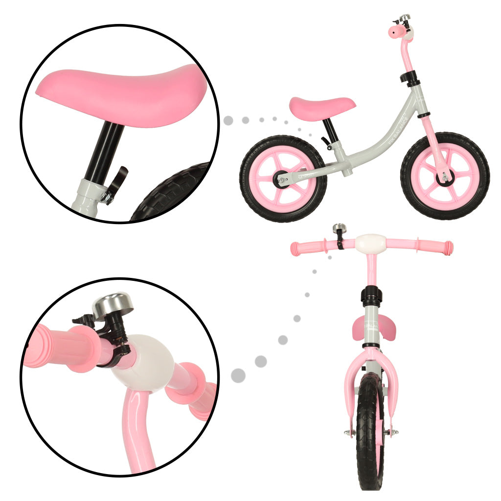 Trike Fix Balance distanču velosipēds baltā un rozā krāsā