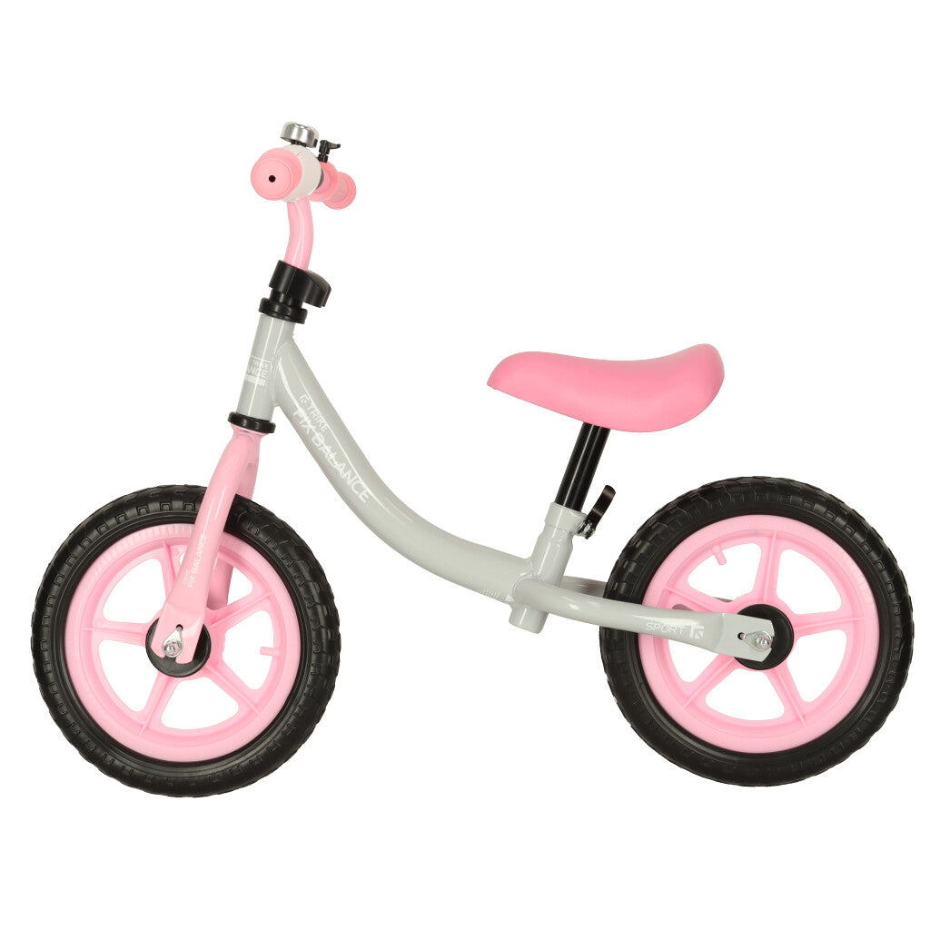 Trike Fix Balance distanču velosipēds baltā un rozā krāsā