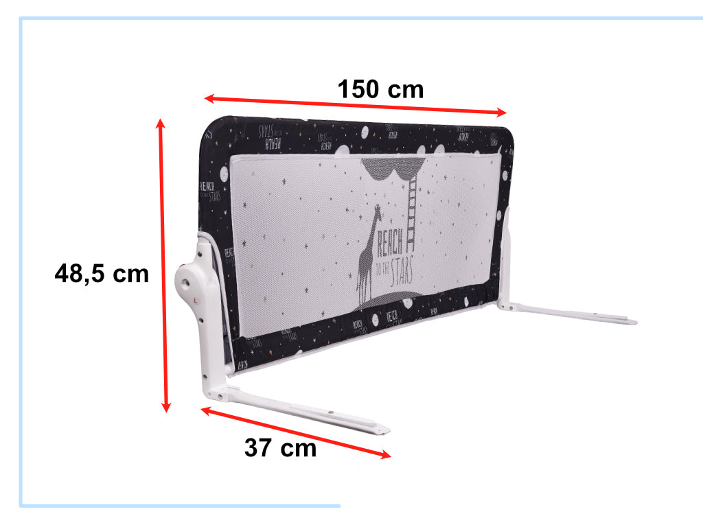 Drošības vārti barjera gultas sargs 150cm melni