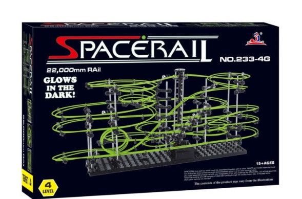 Spacerail 4. līmeņa bumbiņu trase, kas spīd tumsā 72cm x 34cm x 36cm