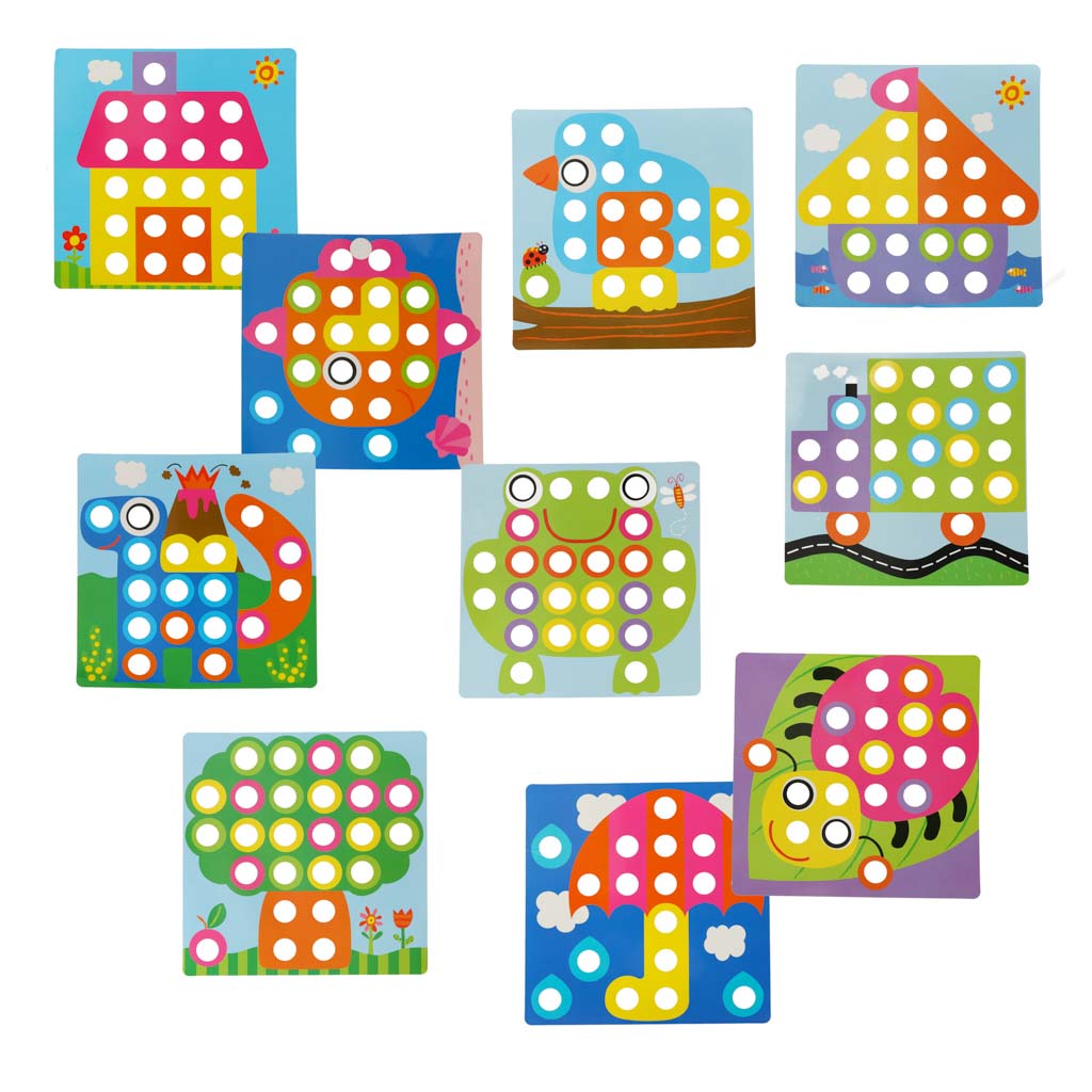 Izglītojoša pogu mozaīkas puzle 57el.