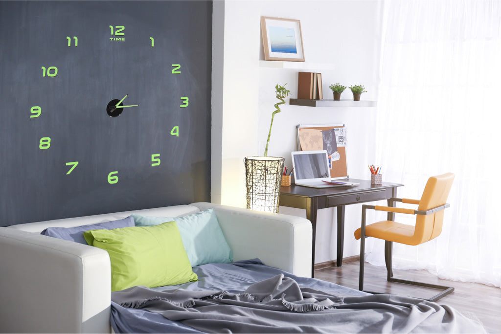 Fluorescējošais sienas pulkstenis 50-60cm 12 cipari