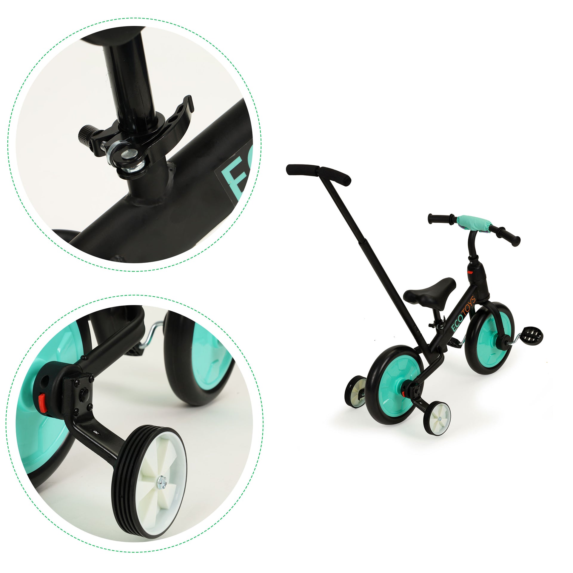 Balansa velosipēds ar pedāļiem - apmācība 3in1 Ecotoys blue