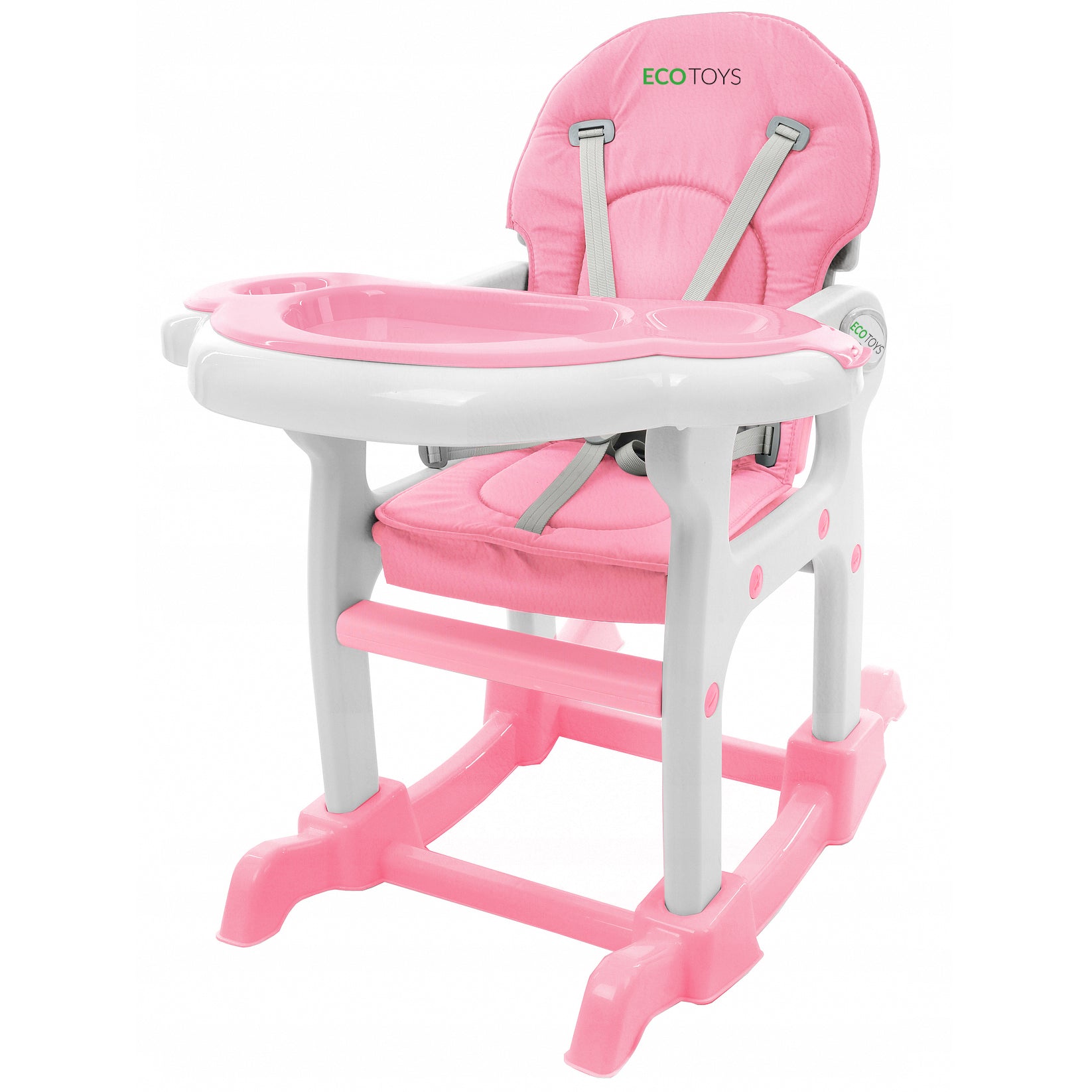 Barošanas krēsls, daudzfunkcionāls 3-in-1 Rozā Ecotoys
