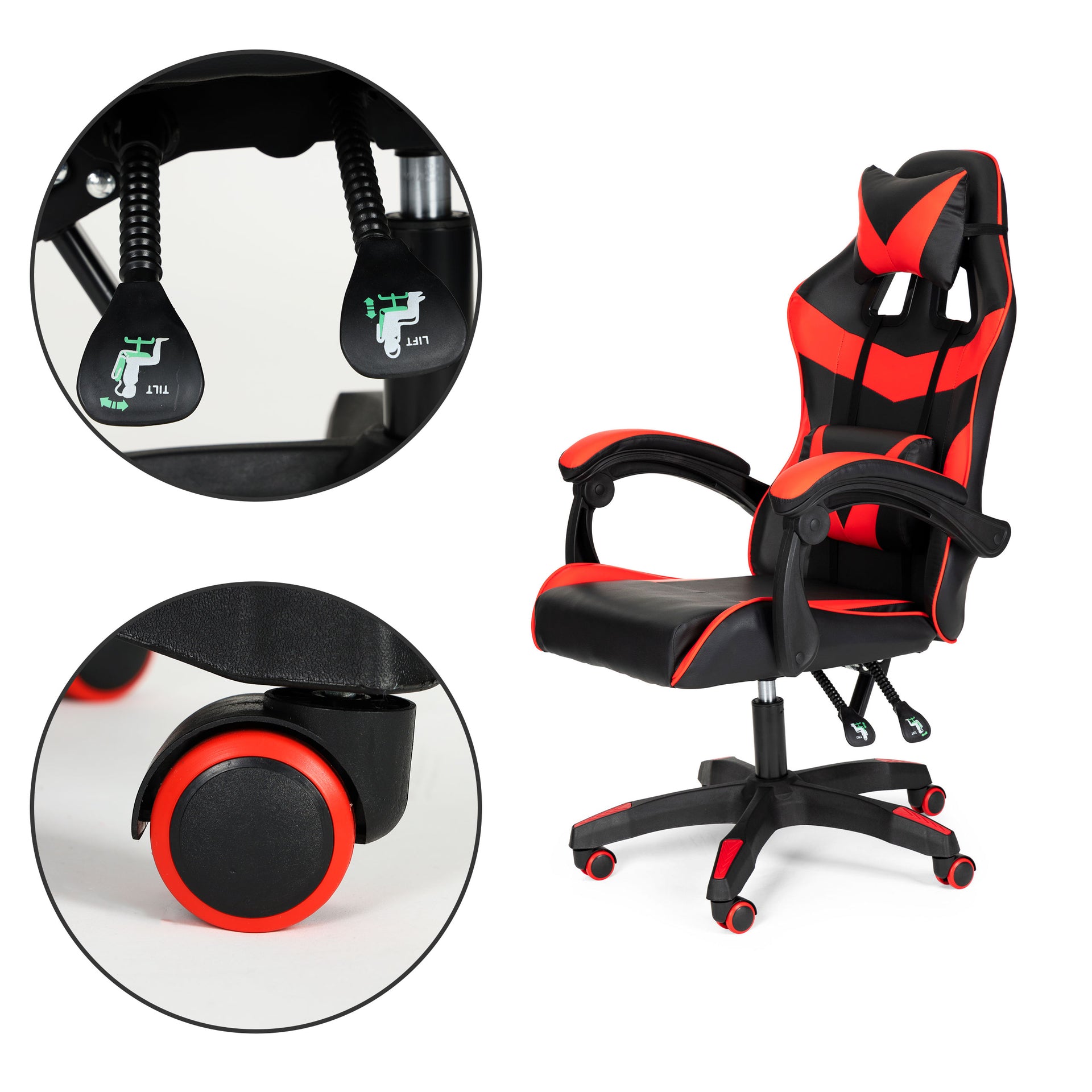 Kausa spēļu krēsls, biroja krēsls ar regulējumu un spilveniem