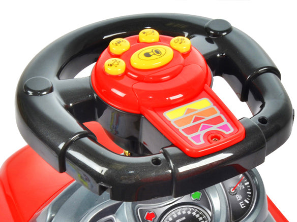 Brauciet ar rotaļu stumjamo automašīnu Walker ar rokturi 3in1-red