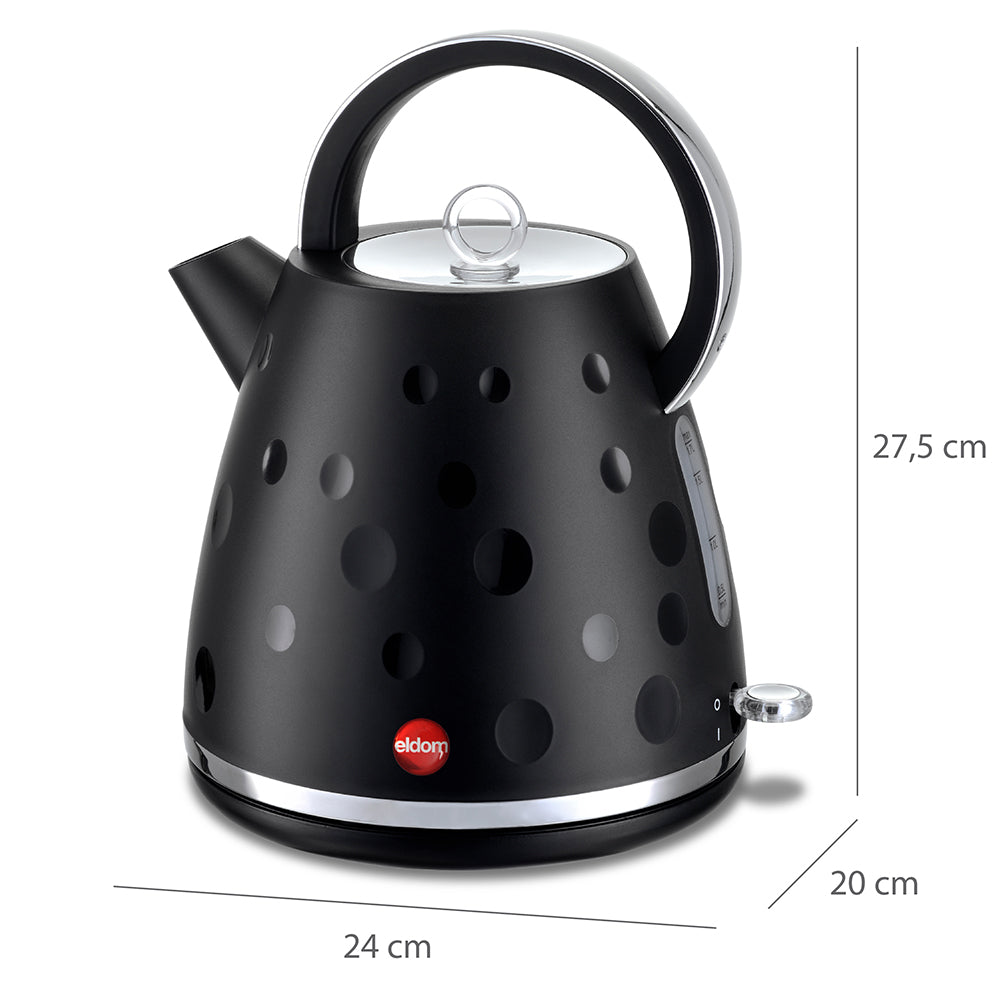 ELDOM C245 elektriskā tējkanna, melna, 1,7 L