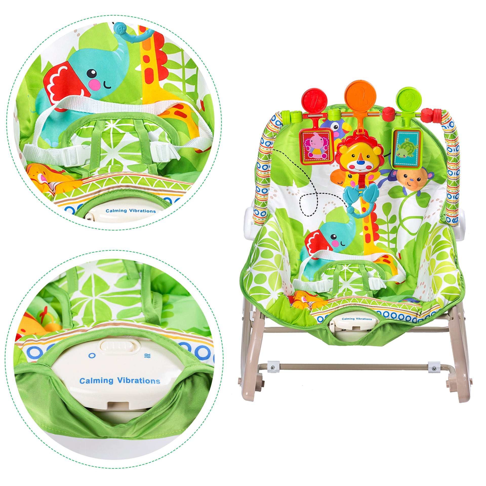 Šūpuļkrēsls 3in1 vibrācija Ecotoys
