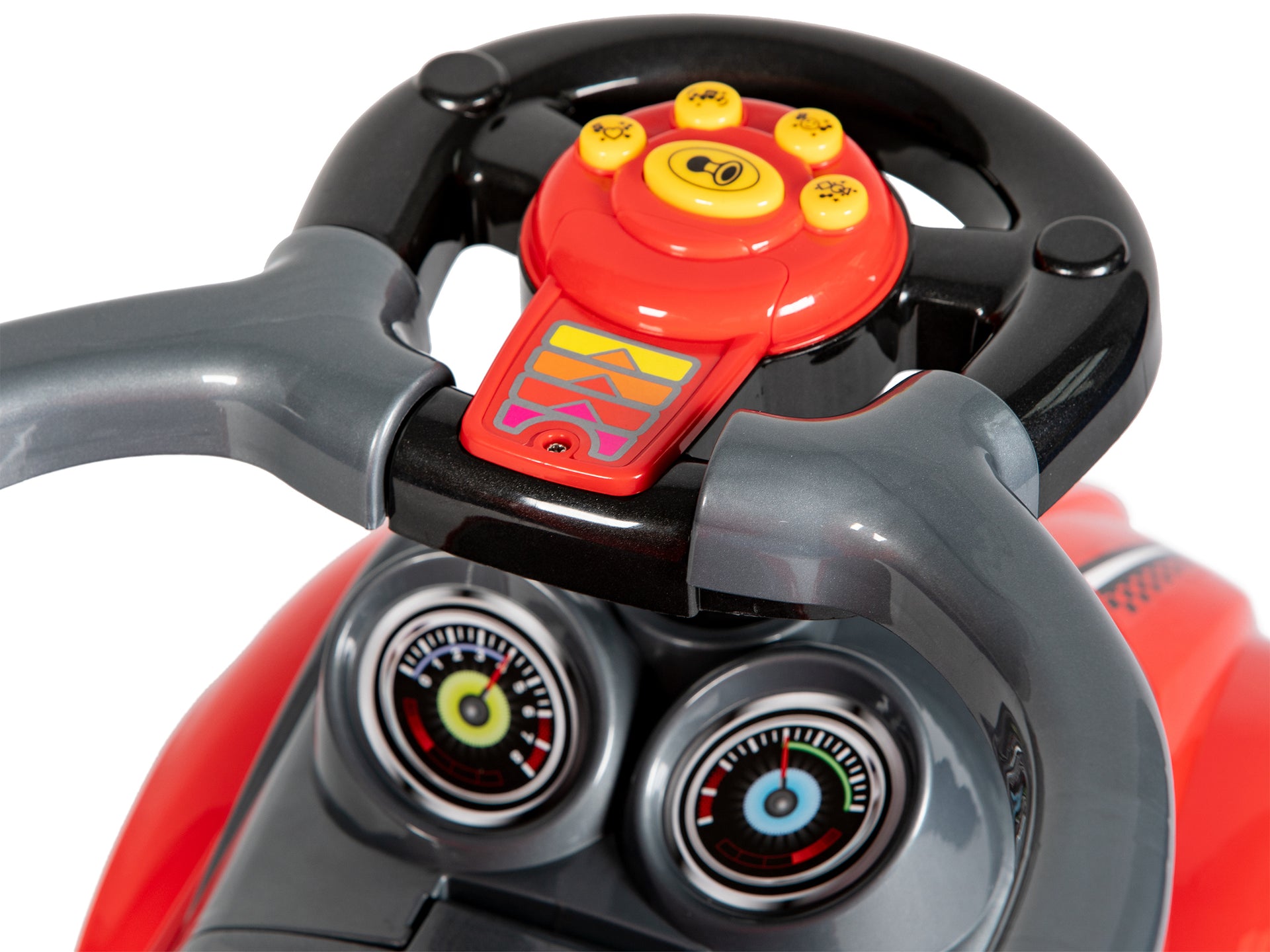 Brauciet ar rotaļu stumjamo automašīnu Walker ar rokturi 3in1-red