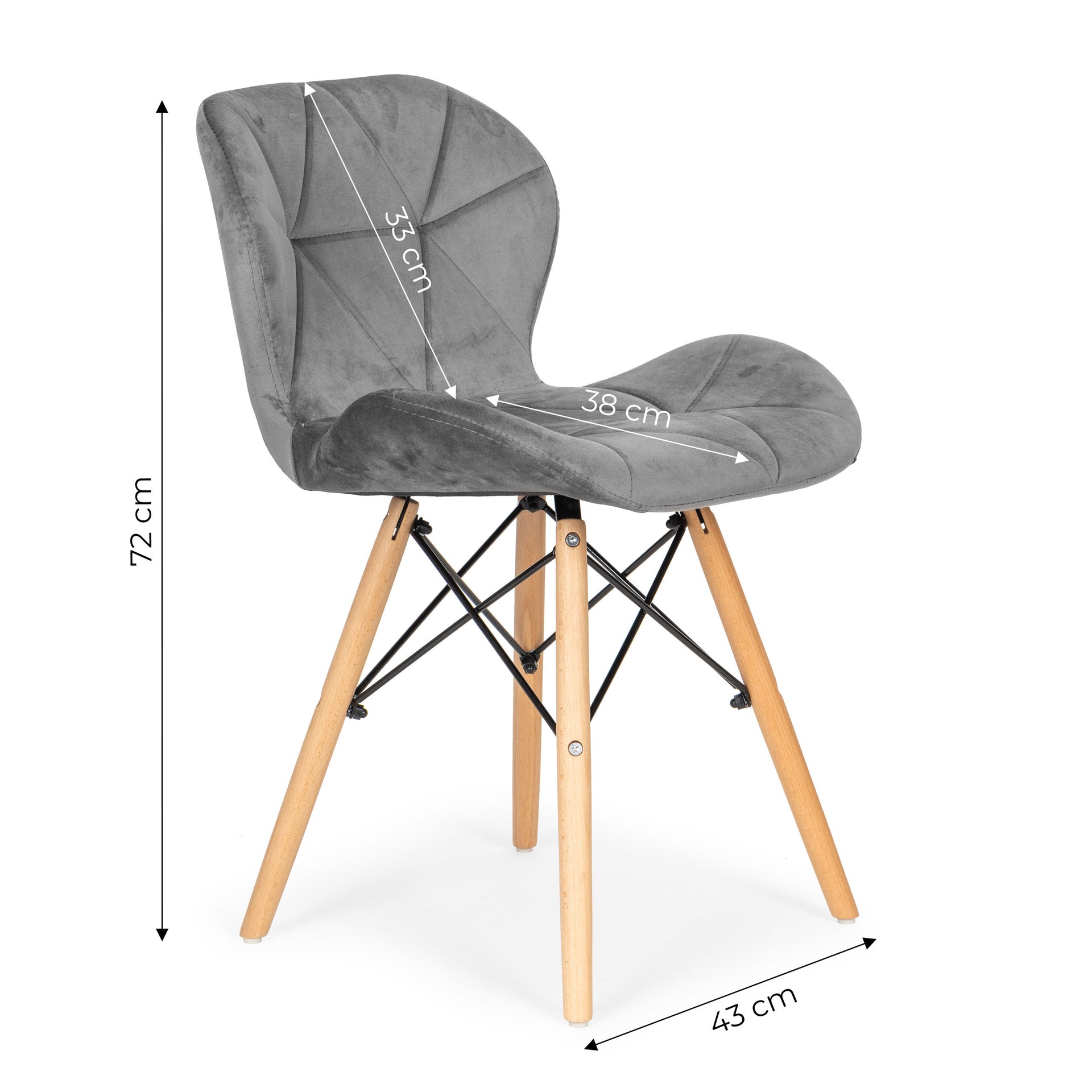 Virtuves krēsli SAMT LINE Grey ( 4 gab)