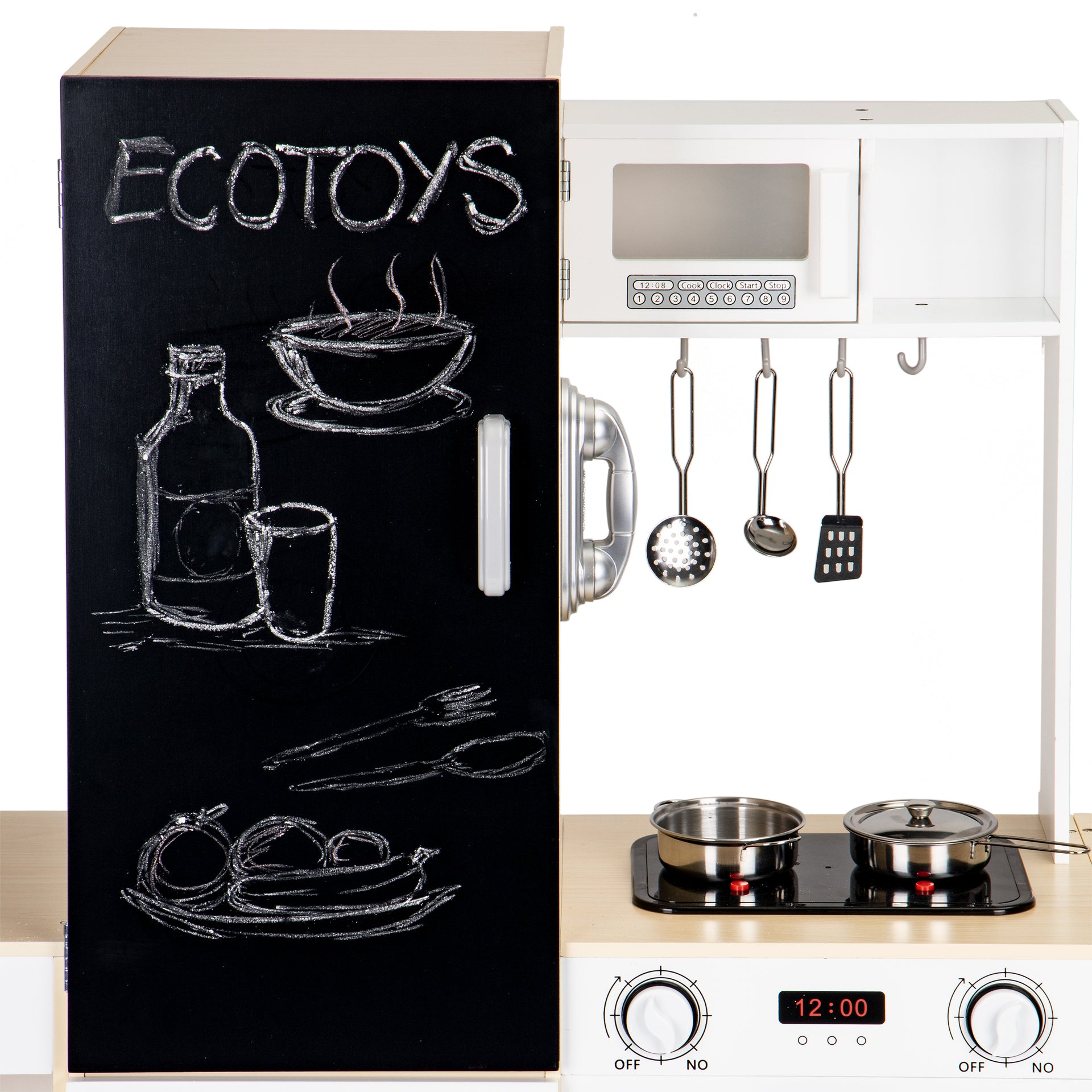 Koka virtuve bērniem KITCHEN XXL + LED
