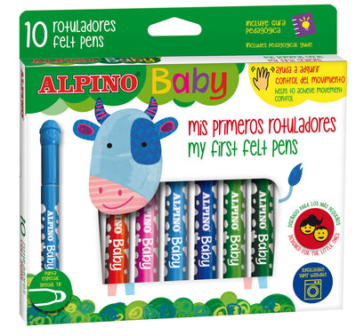 ALPINO BABY Marķieri ar apaļu galu 10 krāsas
