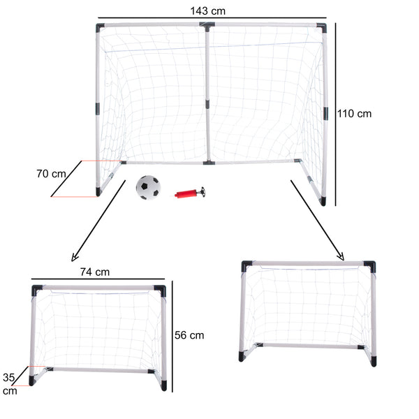 Bērnu futbola vārti 2in1 143x110x70cm