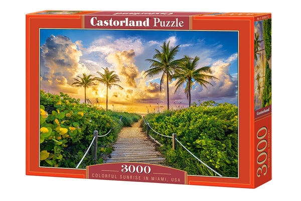 CASTORLAND Puzzle 3000 gabaliņi Krāsains saullēkts Maiami, ASV - Saullēkts Maiami 92x68cm