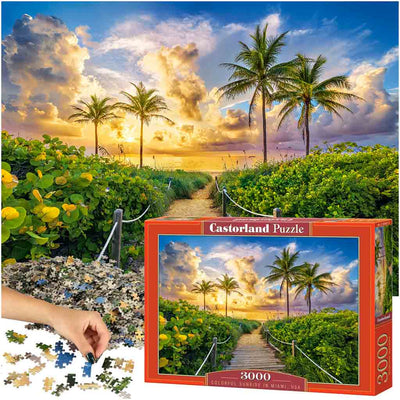 CASTORLAND Puzzle 3000 gabaliņi Krāsains saullēkts Maiami, ASV - Saullēkts Maiami 92x68cm