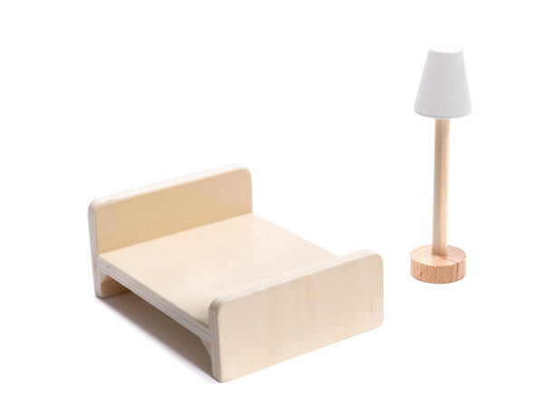 MDF koka leļļu māja + mēbeles 78cm melna LED