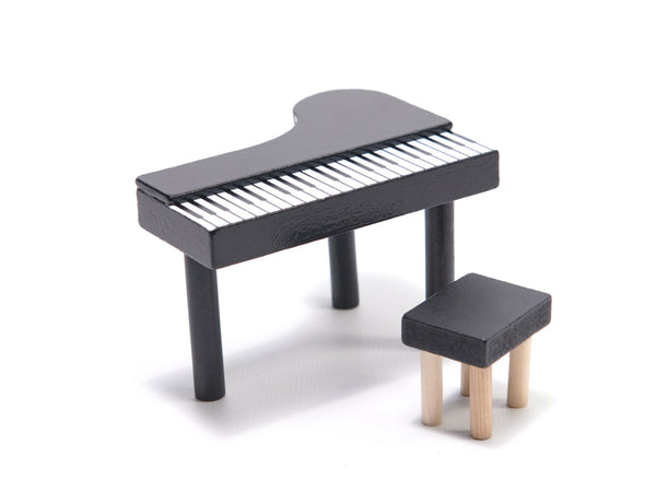 MDF koka leļļu māja + mēbeles 78cm melna LED