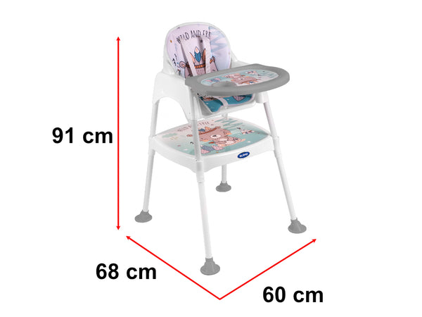 Barošanas krēsls taburete taburete krēsls 3in1 zils