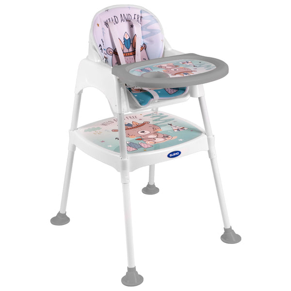 Barošanas krēsls taburete taburete krēsls 3in1 zils