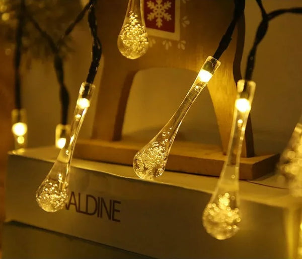 Saules virtene LED ledus čiekuru gaismas pilieni silti balta