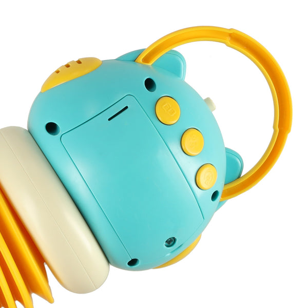 Harmonija akordeons bērniem oranža pūce spēlē LED 30cm