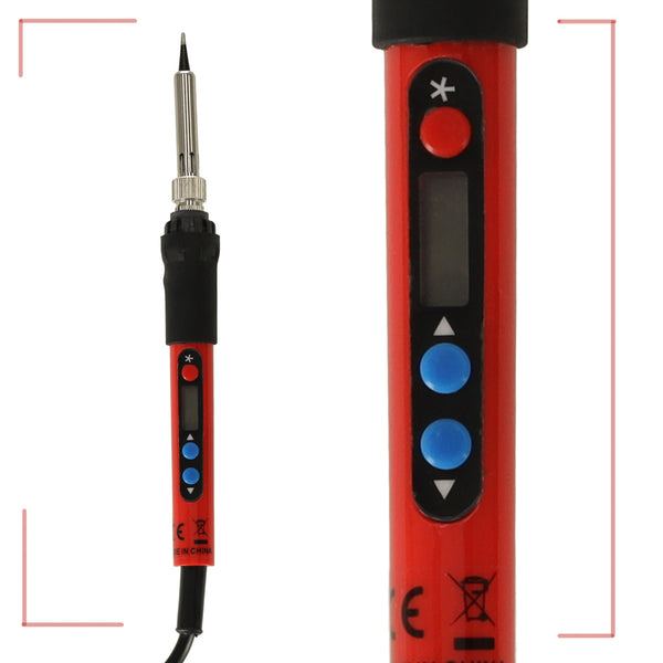 Apsildāma pretestības lodāmurs temperatūras kontrole LCD displejs 80W