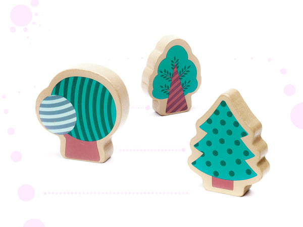 Izglītojoša koka klucīšu sacīkšu trase 160el.