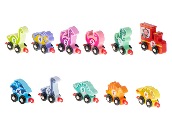 Montessori koka vilciena dinozauru vilciens