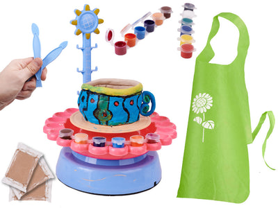 Keramikas rata radošais komplekts ar mālu un krāsām 600g