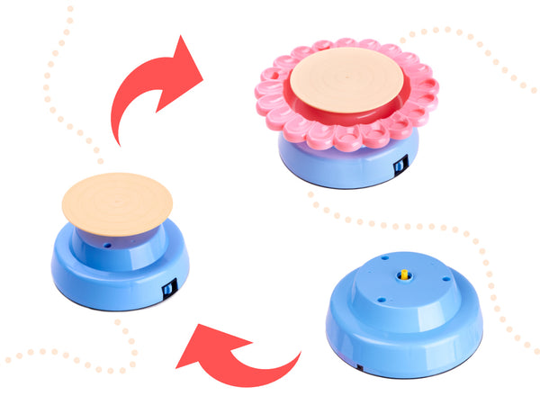 Keramikas rata radošais komplekts ar mālu un krāsām 600g