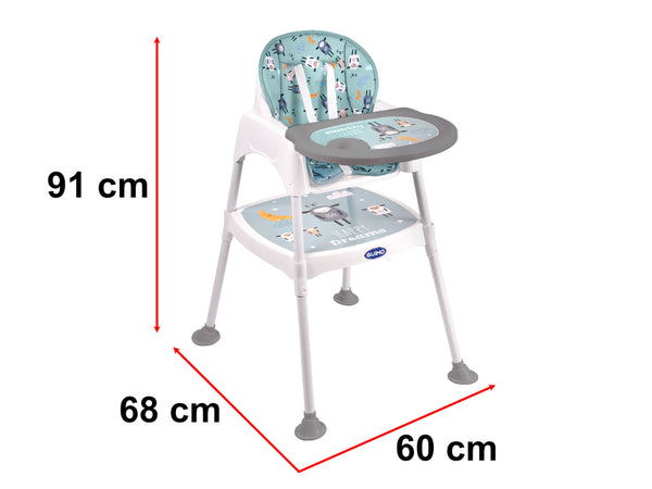 Barošanas krēsls taburete taburete krēsls 3in1 zaļš