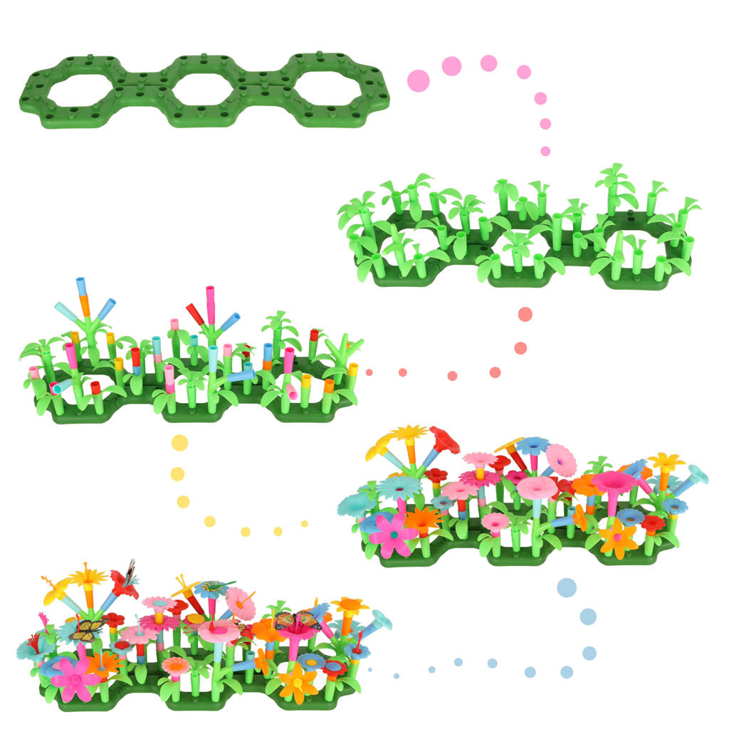 Ziedi radošie bloki ziedu dārzs 175 elementi