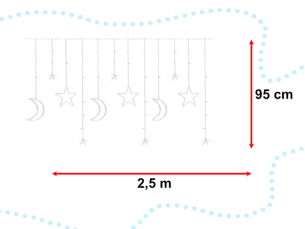 LED gaismu virtene MOON silts