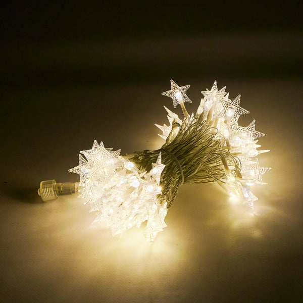LED zvaigžņu ķēdes apgaismojums 10m 100LED silti balta