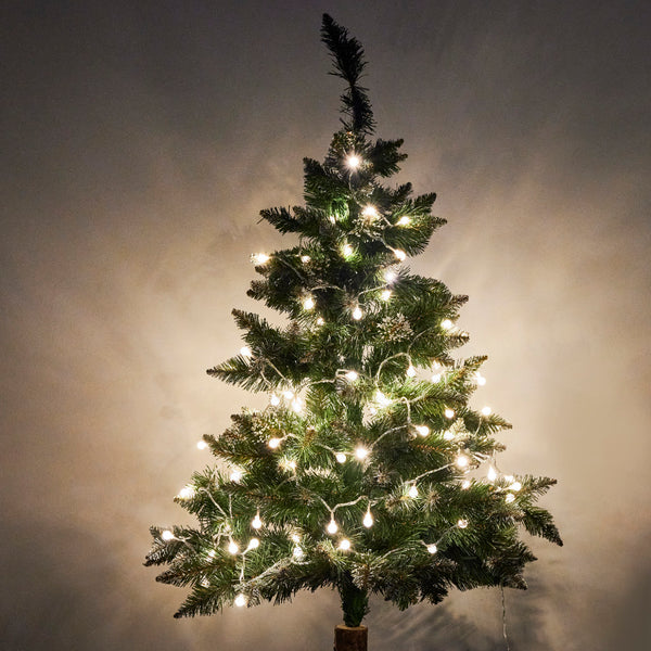 LED lodīšu ķēdes apgaismojums 10m 100LED silti balta