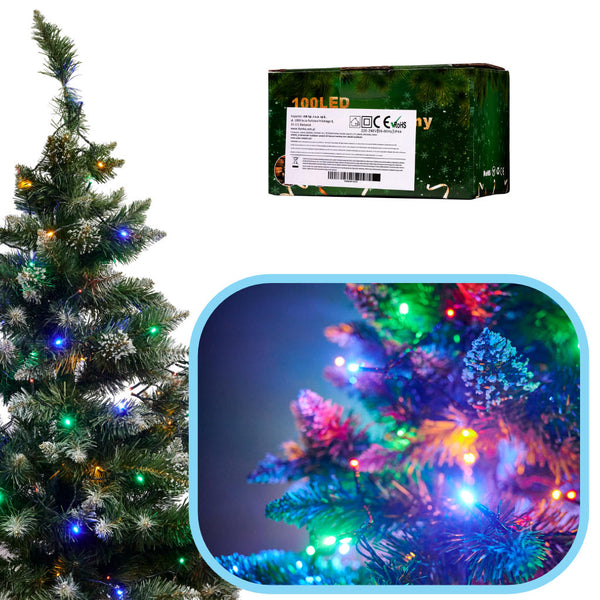 LED gaismas ķēdes 10m 100LED daudzkrāsains apgaismojums