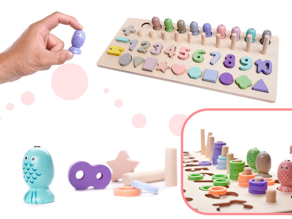 Koka skaitīšanas ritenis zivju ķeršanas skaitļu formas