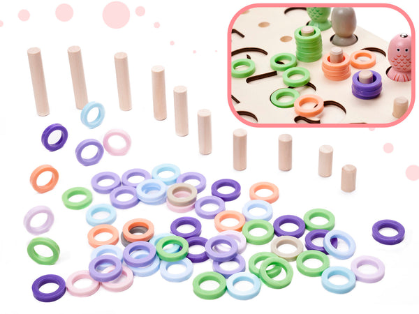 Koka skaitīšanas ritenis zivju ķeršanas skaitļu formas