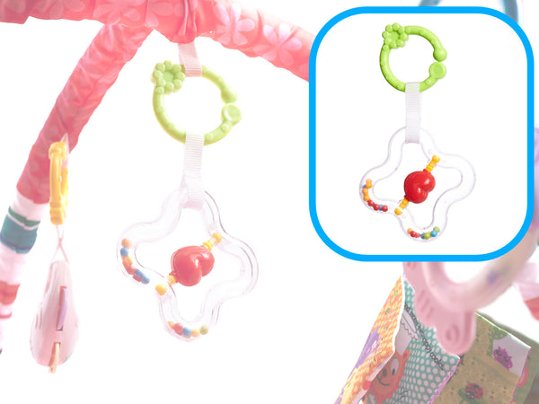 Izglītojoša rotaļu manēža ar bumbiņām rozā krāsā