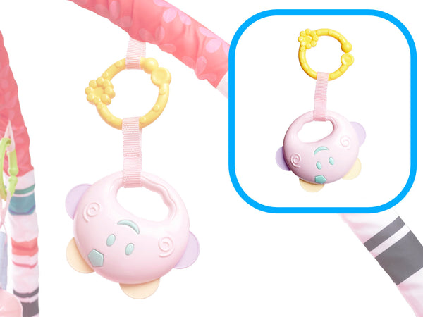 Izglītojoša rotaļu manēža ar bumbiņām rozā krāsā