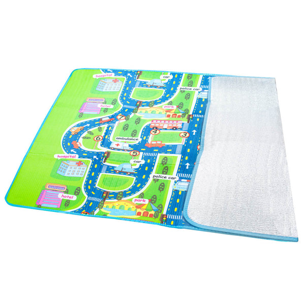 Izglītojošs putuplasta paklājs bērniem ielas 160x130cm