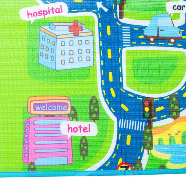 Izglītojošs putuplasta paklājs bērniem ielas 160x130cm